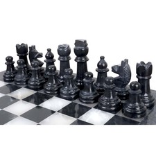 Onyx Marmor Schachfiguren & Brett Kombi-Set -...
