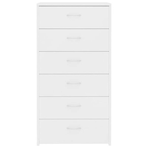 Sideboard with 6 Drawers White - Chipboard - Picture 4 of 6