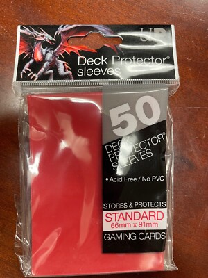 50 Count Package x 2 = 100 Ultra Pro Deck Red Protector Standard 66mm X ...