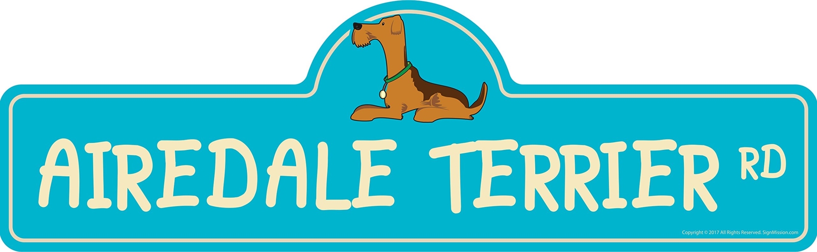 Airedale Terrier Street Sign | Indoor/Outdoor | Dog Lover Funny Home Décor fo...