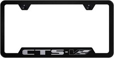 Cadillac Cts-v Logo Black Finish Notched License Plate Frame Official Licensed Cadillac Cts-v Logo Black Finish Notched License Plate Frame Official Licensed