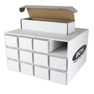 (1 ct) BCW Card House w/ 12 800ct Corrugated Cardboard Storage Boxes