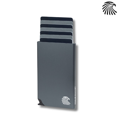 Geldbeutel grau RFID Blocker Slim Wallet Aluminium Kartenhalter Herren