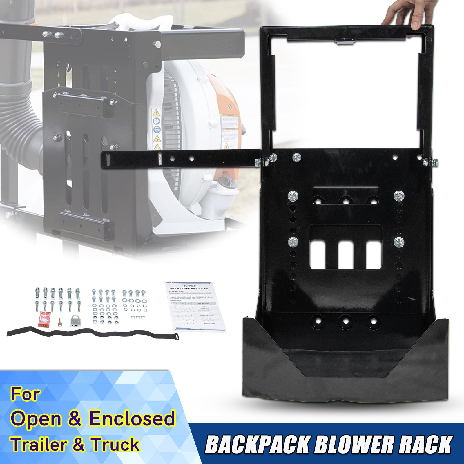 Rack Holder W/lock For Open / Enclosed Landscape Trailer & T