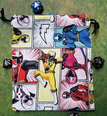 Power Rangers blocks dice bag, card bag, makeup bag | eBay