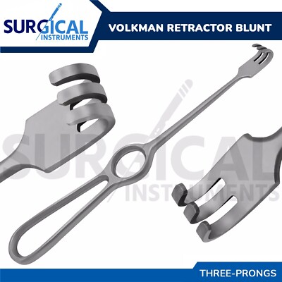 Volkman Retractor Surgical Instrument Prong 8.50'' 3PB/B Stainless German Grade