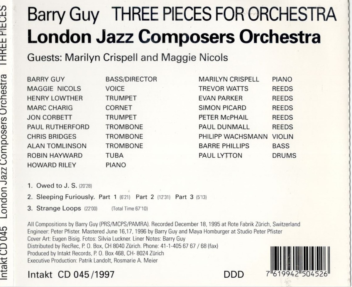 英2discs LP Barry Guy, London Jazz Composers Orchestra Ode INCUS67 Incus /00520 Ode | BARRY GUY LONDON JAZZ COMPOSERS ORCHESTRA with Evan