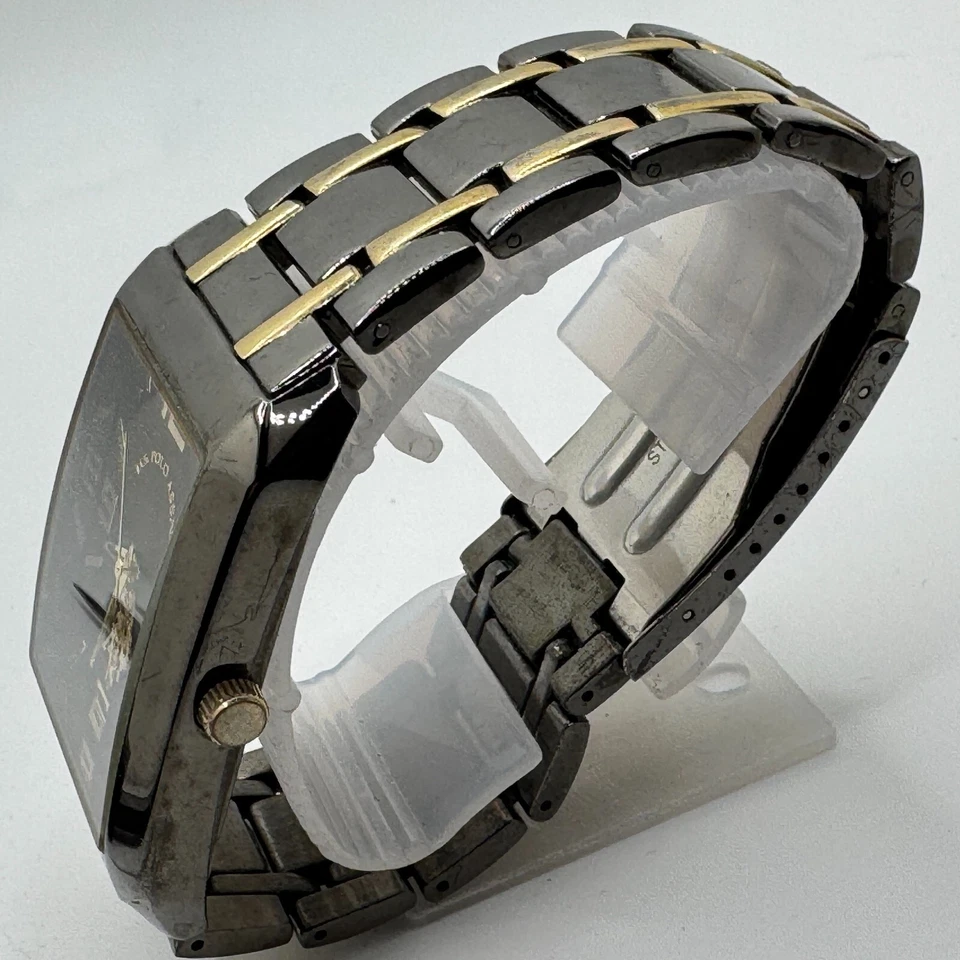 US Polo Assn Quartz Watch Men Black-Gold Rectangle Japan Movt New Battery 6.75" - Image 4 of 4