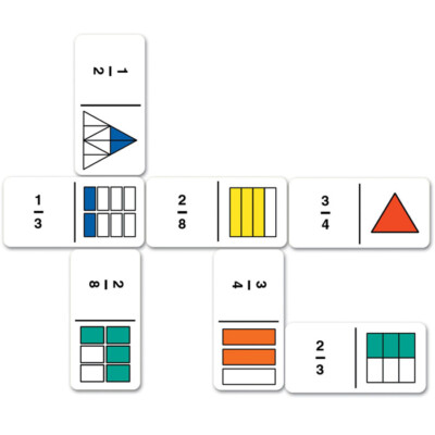 Regenbogenfraktion Dominosteine - Kinder lernen Fraktionen Mathematik Spiel 