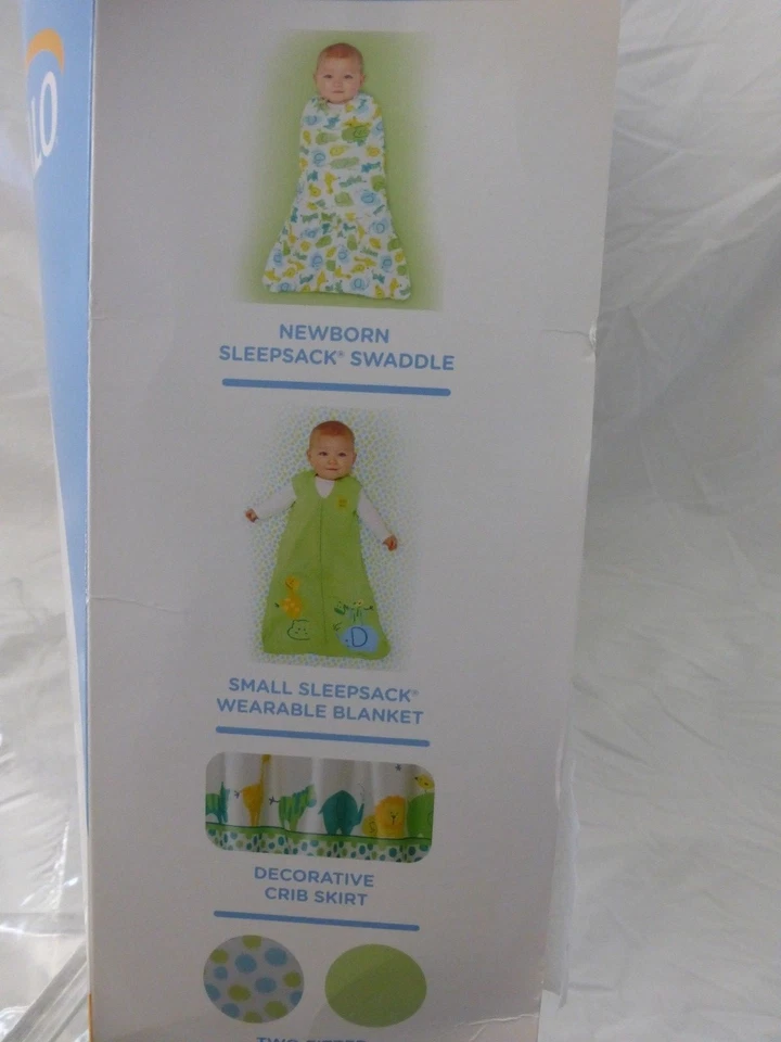 5 pc Halo Safe Sleep Green Jungle Animals Print Baby Crib Bedding Set NIP - Image 3 of 4