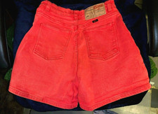 Vintage Y2K 90s Speed by ODK Spandex Shorts Red High Waisted Waist 30" S M