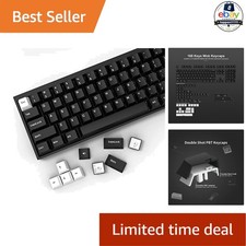 Keycap Set 168 Keys Double Shot PBT White on Black Cherry Profile Mechanical