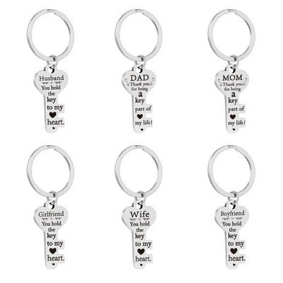 Unique Key Shaped Alloy Keychain Sturdy Alloy Design Lightweight Secure Lock