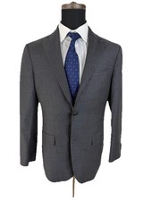 Suitsupply Vitale Barberis Wool Super 110's Blazer Mens 38 Gray Working Cuffs