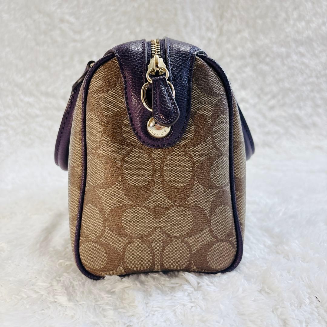 COACH Signature 2way Mini Boston Bag Lavender Satchel - Gem