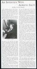 1929 Alberto Salvi foto con arpa intervista articolo stampa d'epoca