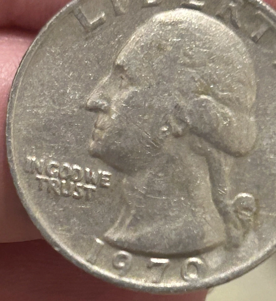 RARE 1970 Washington Quarter No Mint Mark, Errors - Image 4 of 4