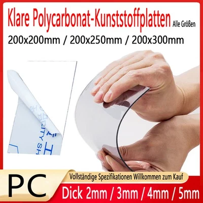 Polycarbonat (PC) Platte Zuschnitt bruchfest klar transparent 2mm - 5mm Dick - Bild 1 von 4