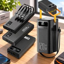 120W Portable 70000mAh Power Bank Fast Charging Large Capacity External Battery