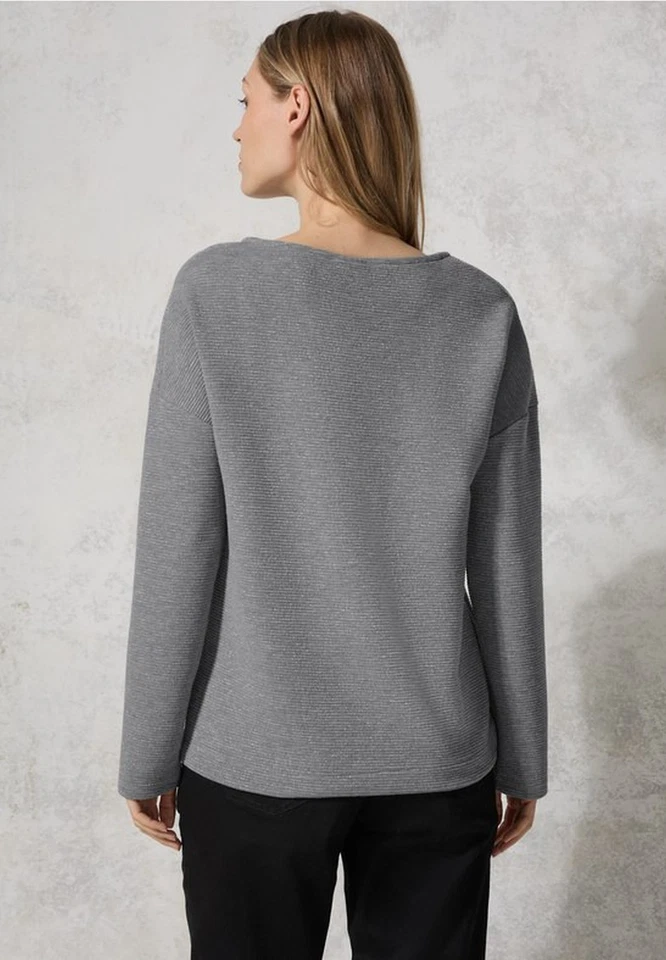 Cecil Glänzendes Langarmshirt in der Farbe Platinum Grey - Bild 2 von 4