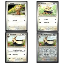 4 Card Pokemon TCG - Lillipup 170/197 Herdier 171/197 Stoutland 172/197 LP