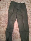 Vintage Military Fatigues Vietnam Era OG-107 Green 35x32 Button Fly Trousers