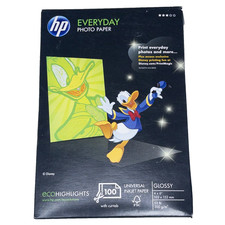 HP Everyday 100 Sheet Letter 4 x 6 - Inch Glossy Photo Paper NEW UNOPENED