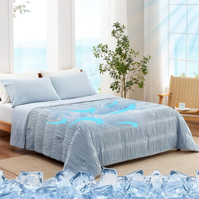 Cooling Comforter Queen Size   Q-Max 0.43 Striped Cooling Blanket for Hot Sleepe
