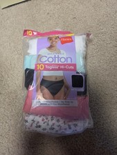 Hanes Tagless Hi Cut 9Pack Women  s Panties Size 9/2xl Cotton