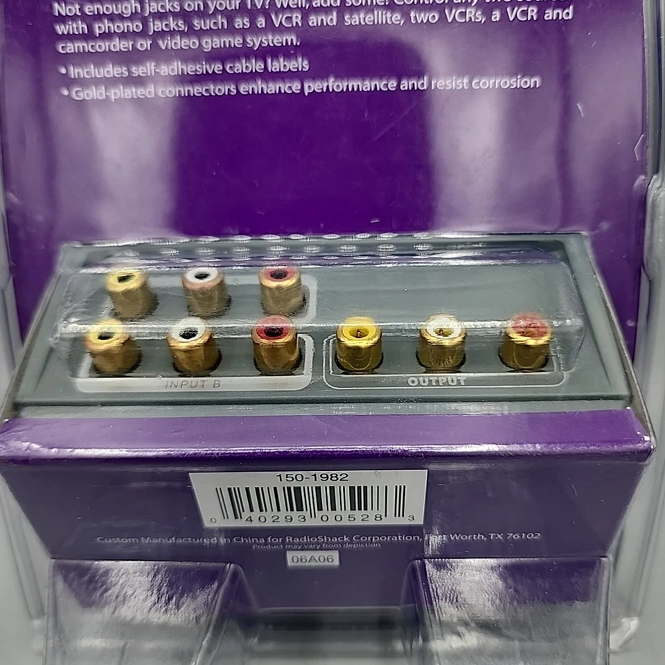 Radio Shack 2-Way Stereo A/V Selector RCA Composite Audio Video Stereo NEW - Image 4 of 4