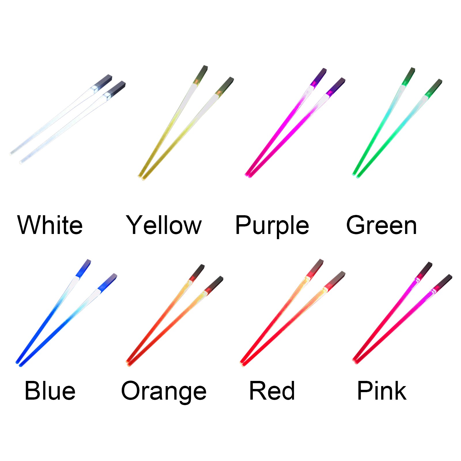 Yr1 Pair Lightsaber Chopsticks Light Up LED Glowing Light Saber Chop Sticks Plas