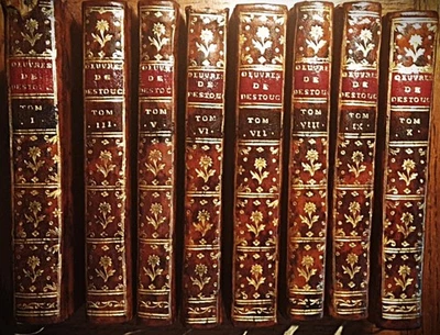 Oeuvres de NERICAULT DESTOUCHES Ed 1758 Prault 8 tomes reliure cuir d'époque - Photo 1/4
