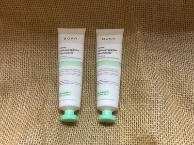 2X Boka Nano Hydroxyapatite Whitening Fluoride Free Toothpaste Mint BIG 4oz NEW