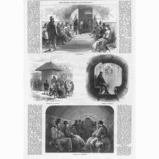 LONDON The Thames Subway at Tower Hill - Antique Print 1870
