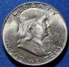 A 1950 D Franklin Half Dollar BU Nice BOLD Bell Lines
