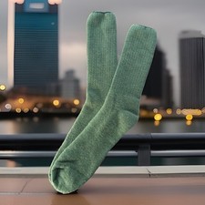 True VTG Socks 9-11 Crew 18" Olive Color USA Made NOS Mens 80s 90s