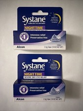  2 Systane Nighttime Eye Ointment  3.5g Tube  Severe Dry Eye Relief Exp 2027 