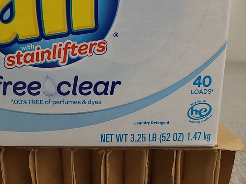 1x Detergente para ropa en polvo transparente y totalmente libre. 40 cargas cada una. 52 oz cada uno - Imagen 2 de 7