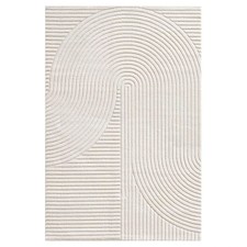 Merinos Teppich Maschinenwebteppich Kurzflorteppich Japandimuster Creme 80x150cm