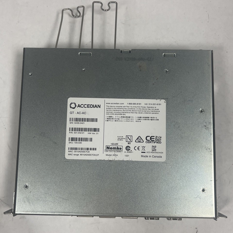 Accedian Networks 501-042-01 4-port SFP network switch! GT-AC MetroNID ...