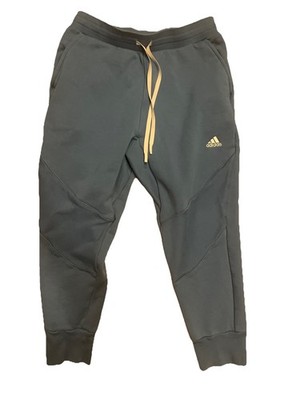 Adidas Mens Sweatpants Jogger Size L Blue Smoke Tapered Cotton Blend