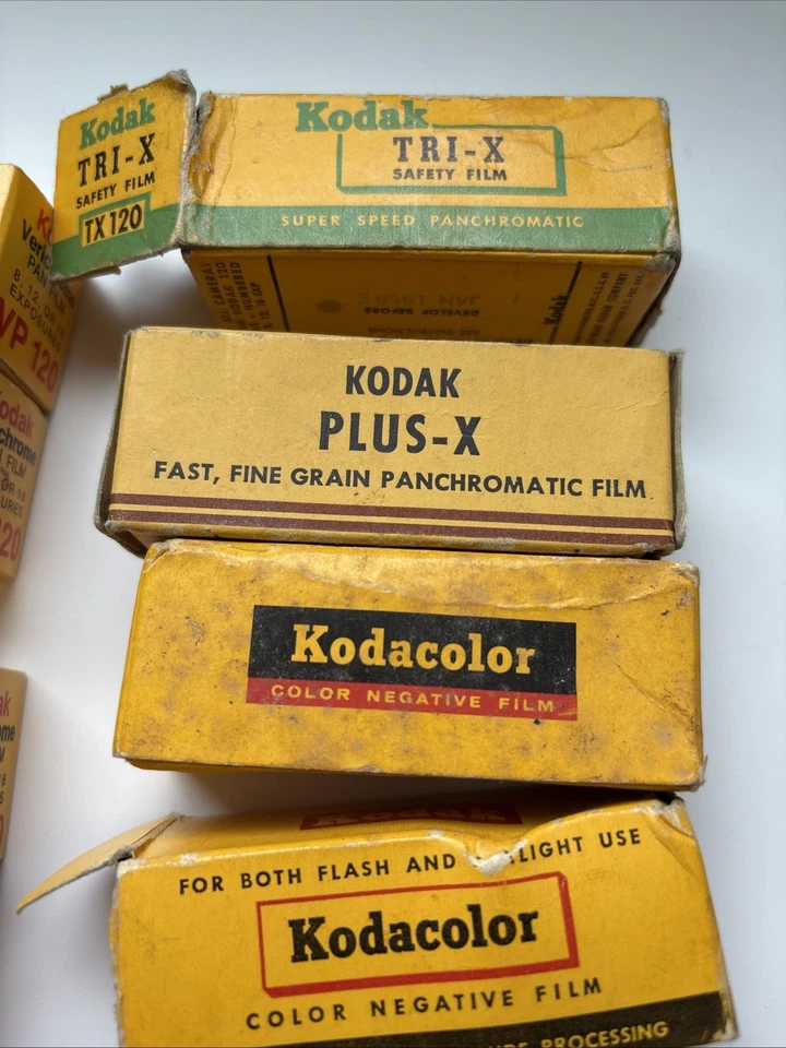 9 De colección KODAK Verichrome Pan Blanco y Negro 120 Tri-x Plus-x Película Impresión y Neg Foto 3 de 4