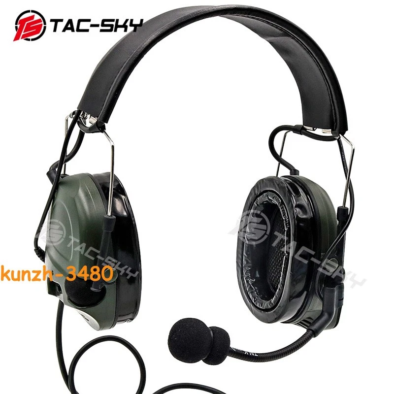 TAC-SKY Comtac-I Noise Reduction Pickup Tactical Headset Silicone Earmuffs FG - Image 2 of 4