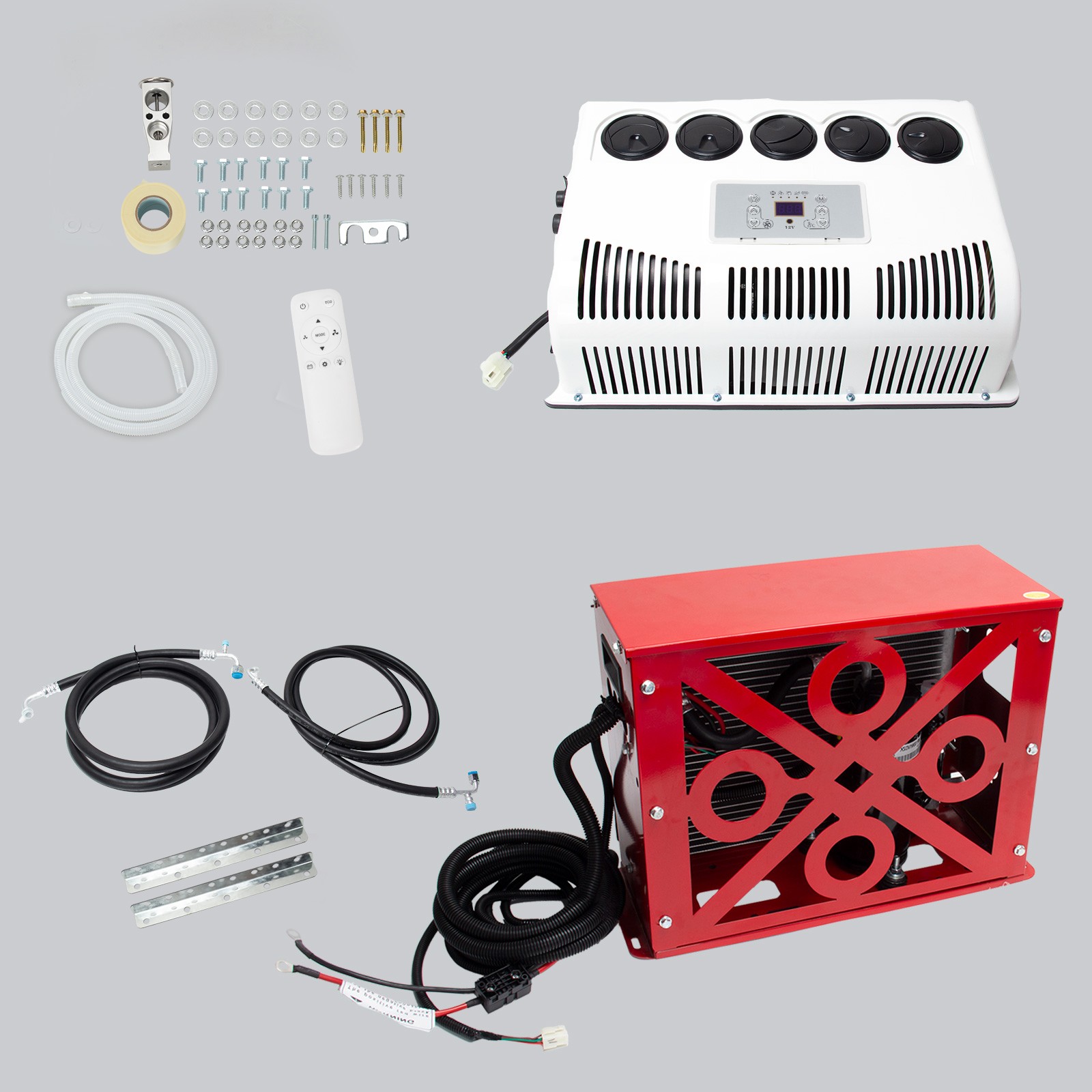 12V DC Split Air Conditioner for Trucks Buses RVs Caravans USA-image