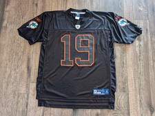 Reebok NFL On Field Miami Dolphins Jersey Black Large Brandon Marshall #19