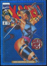 2024 Marvel Masterpieces '92 Platinum Psylocke #65-V Blue Traxx Variant Covers