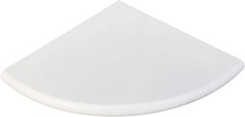 White Marble Corner Shower Shelf for Bathroom, 9'' x 9'' x 0.8'' Faux Marble