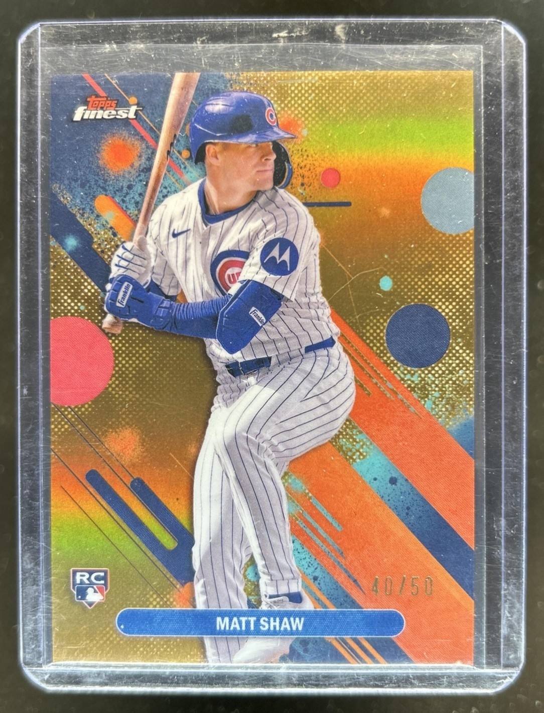 2025 Topps Finest Matt Shaw Common RC Gold Refractor Rookie #/50 Cubs