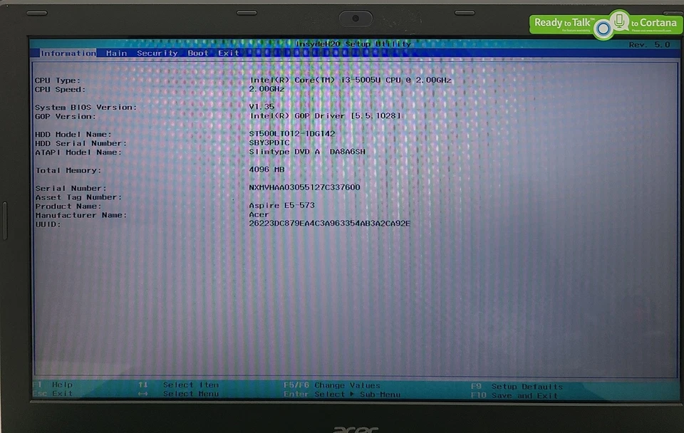 Portátil Acer Aspire E5-573-35IA Intel i3-5005U 4 GB Ram 500 GB HDD SIN SISTEMA OPERATIVO (FL) Foto 2 de 4