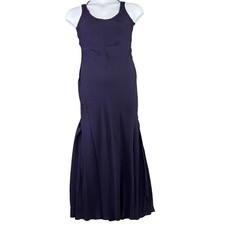 Zum Zum Vintage 7 / 8 Maxi Deep Purple Evening Dress Gown Strappy Back 90"s Y2k